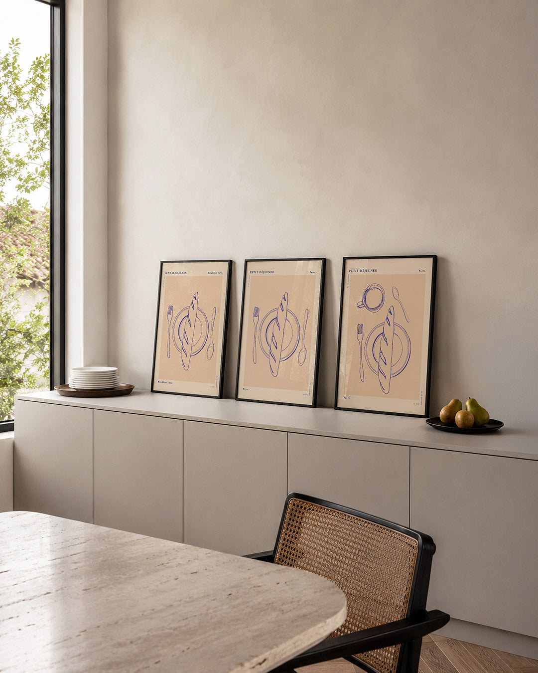 Eenvoudige ontbijtsetting Posterset