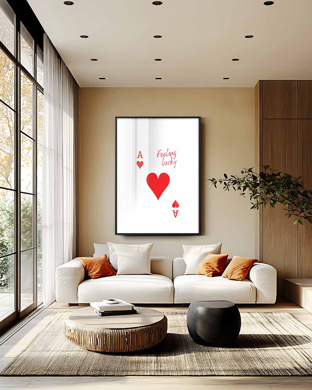 Gelukzalig Harten Aas Kunstwerk-canvas-dibond-plexiglas-wanddecoratie-WallArtistic