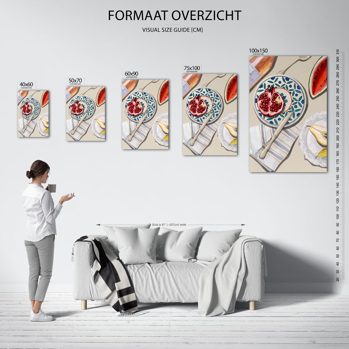 Fruit en servies Kunstwerk
