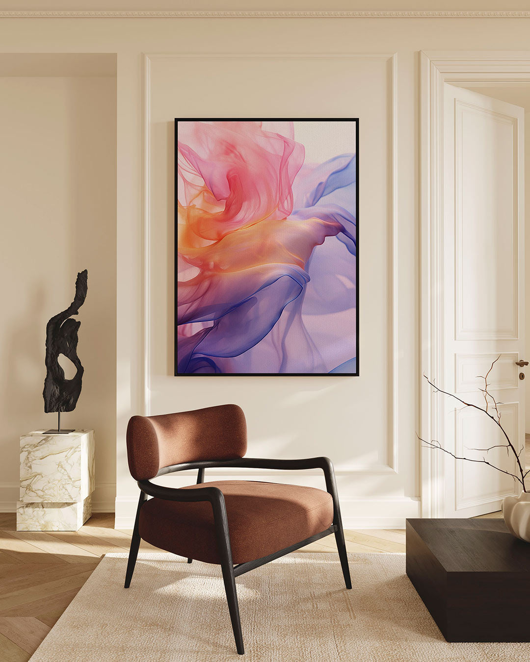Vloeiende kleurencompositie Kunstwerk