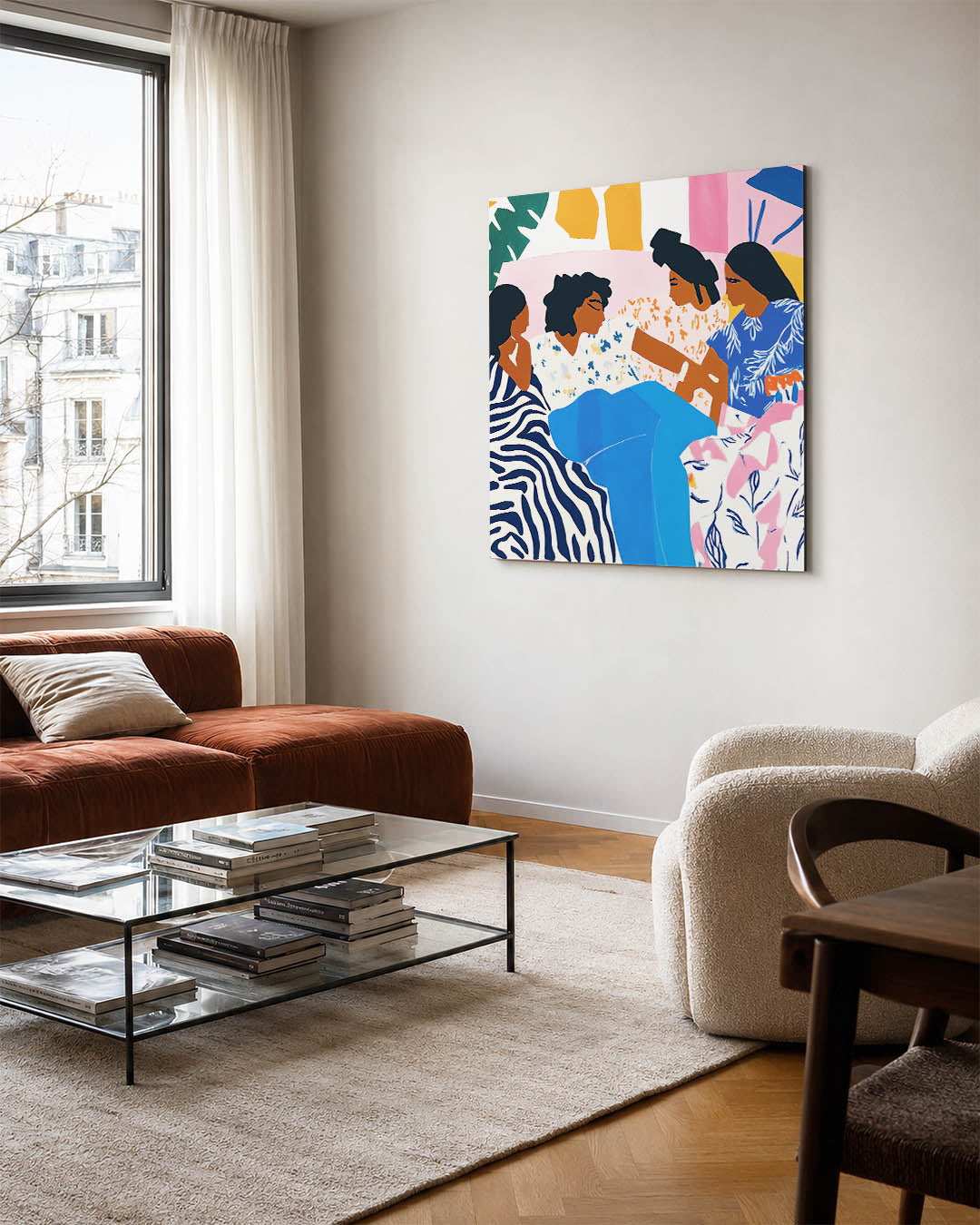 Vrolijke kleurencompositie Kunstwerk