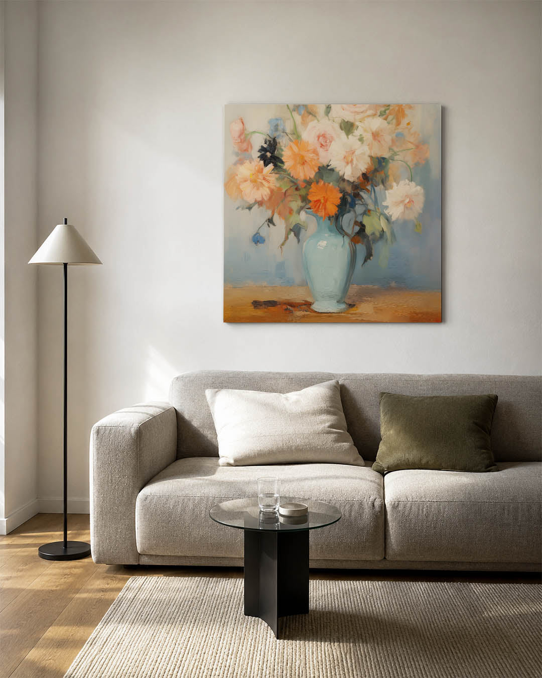 Bloemrijke vaas Kunstwerk