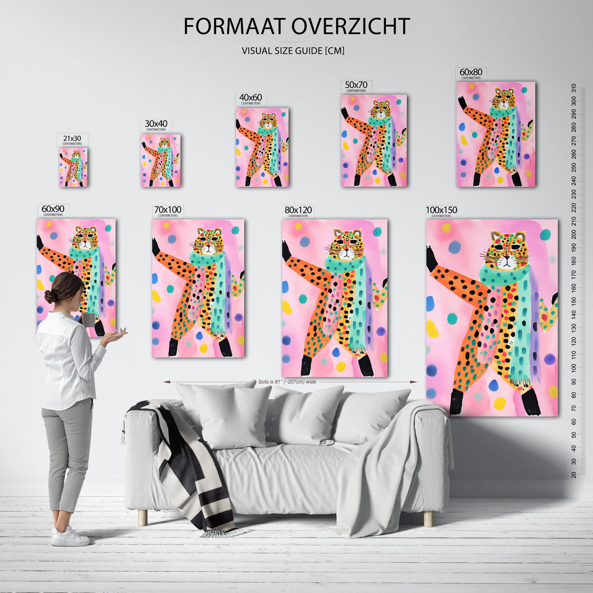 Gekleurde luipaard Poster