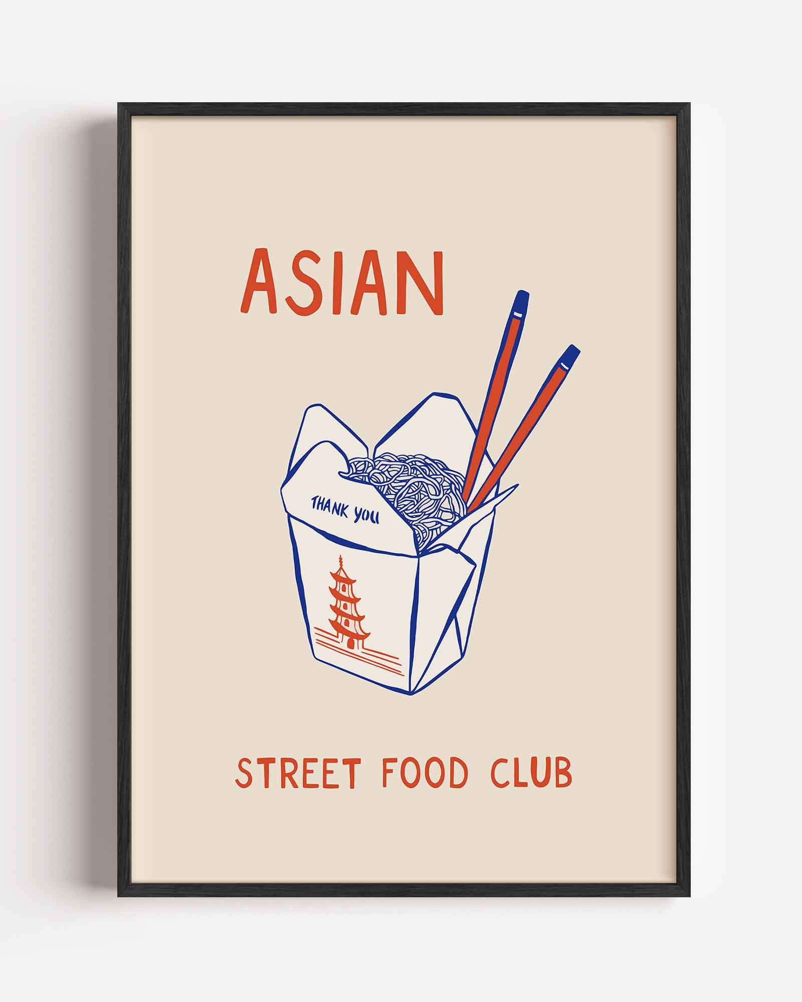 Aziatische street food club Poster