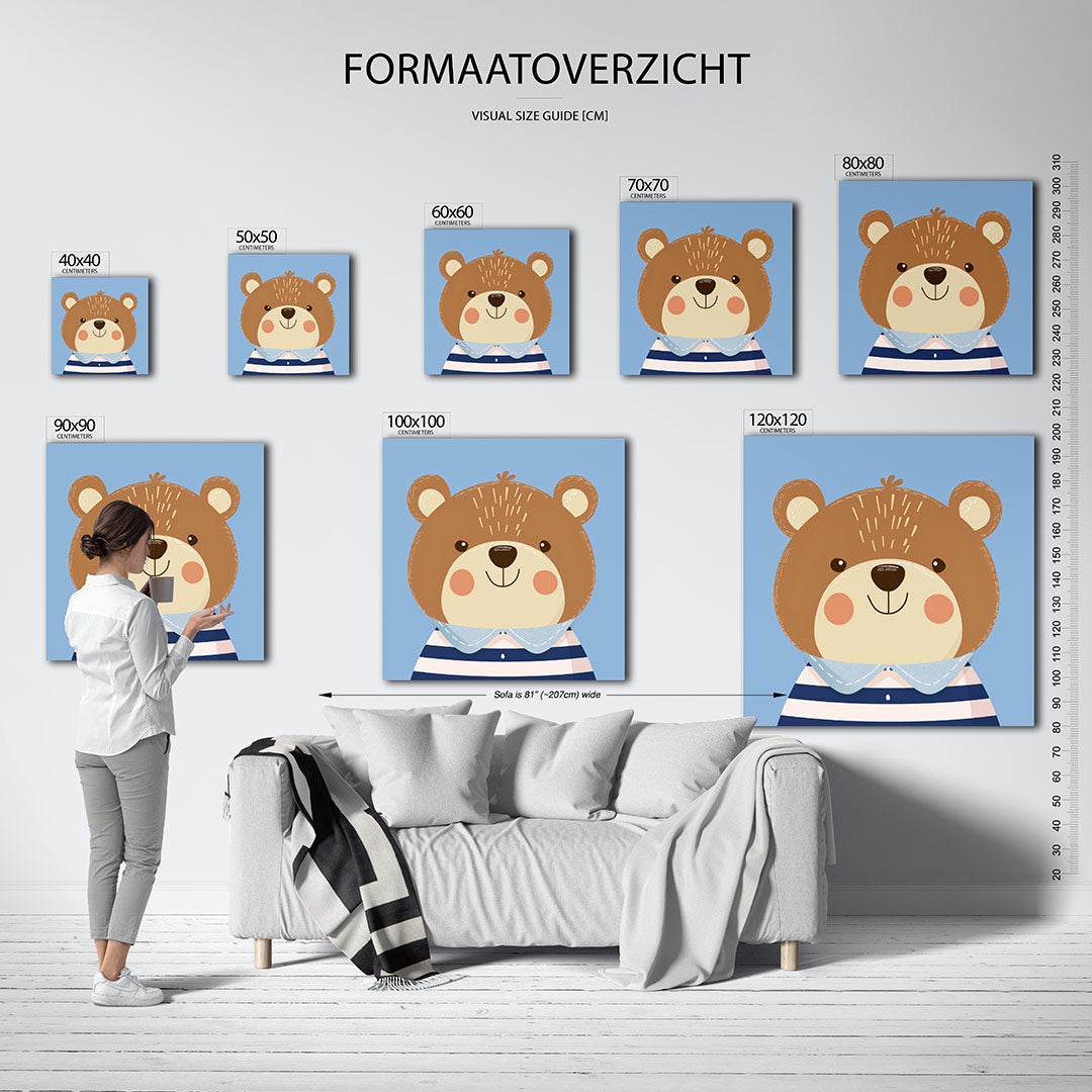 Vrolijke beer illustratie Kunstwerk