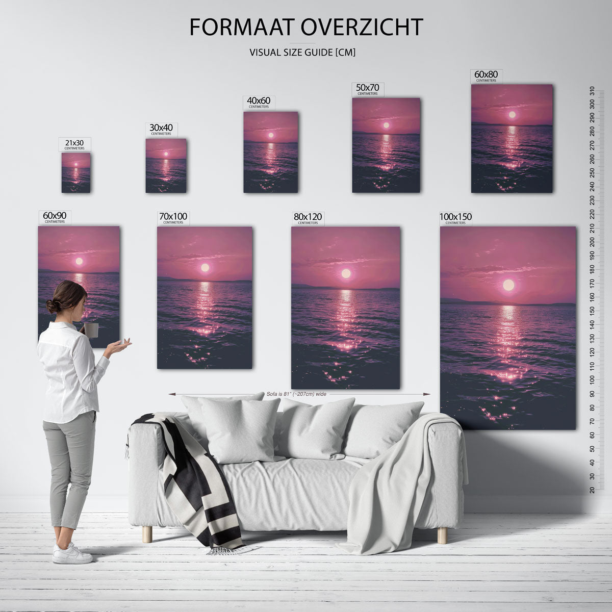 Zonsondergang boven zee Poster