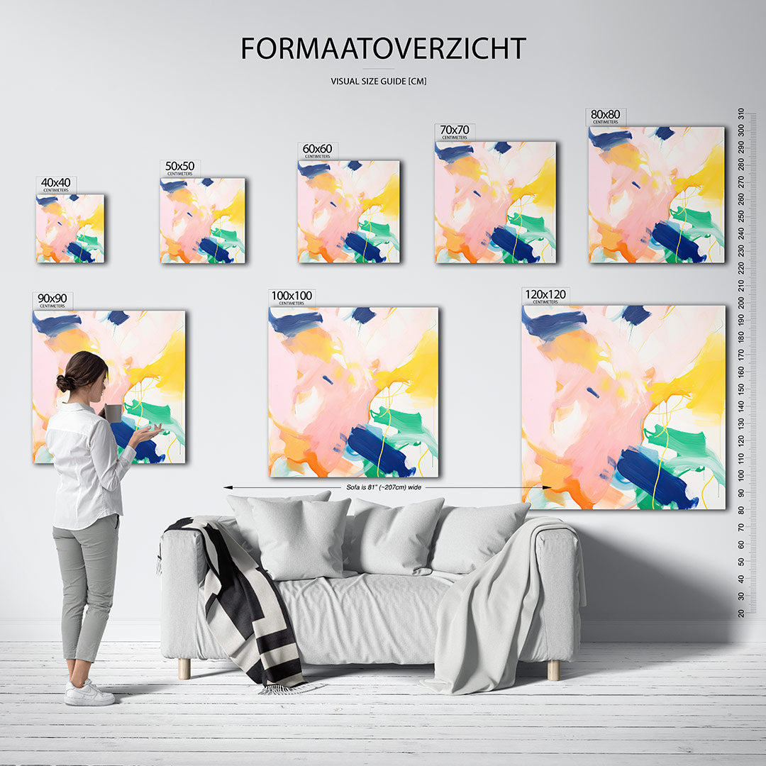Dynamische kleurenexplosie Kunstwerk