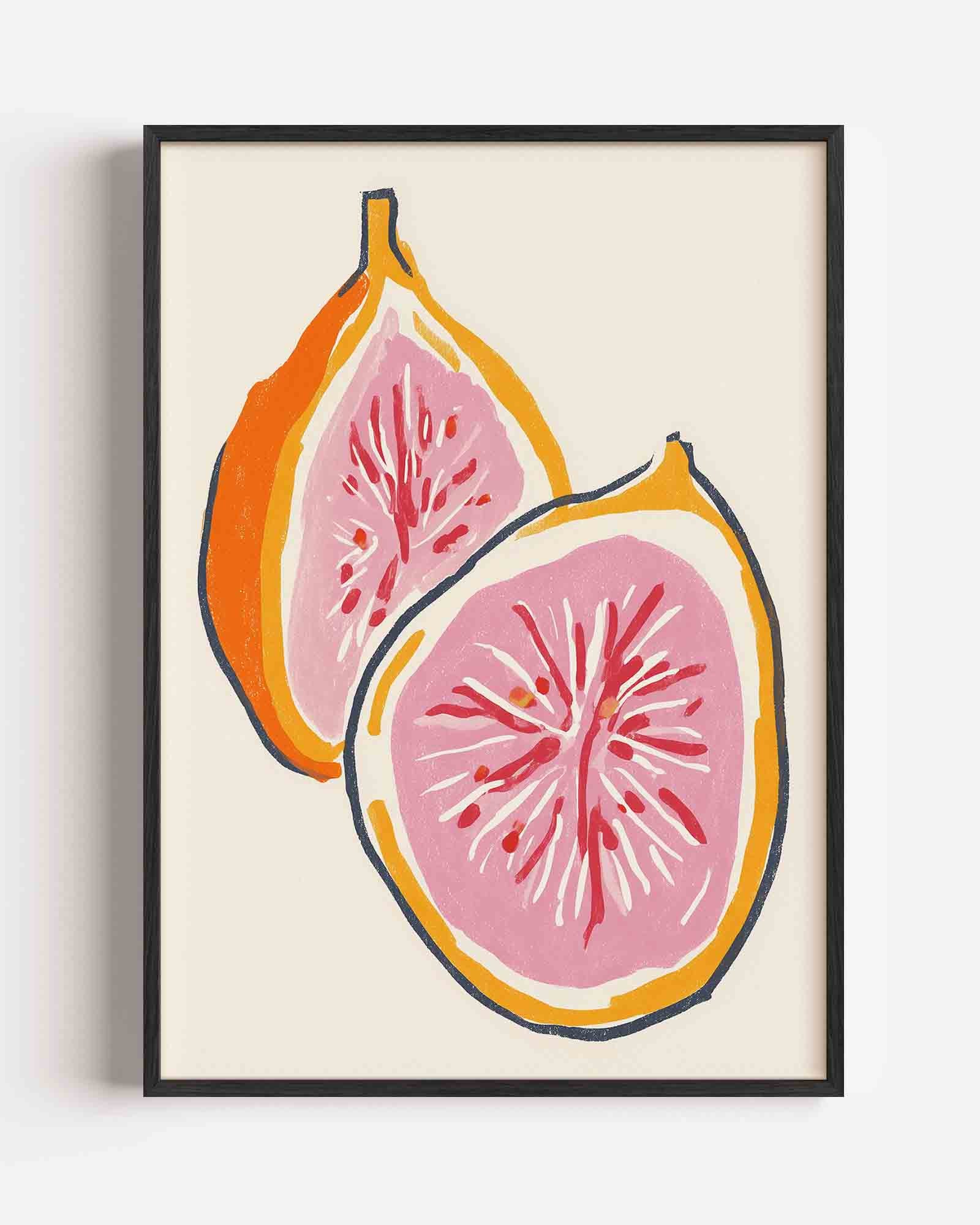 Vijgen in oranje en roze Poster