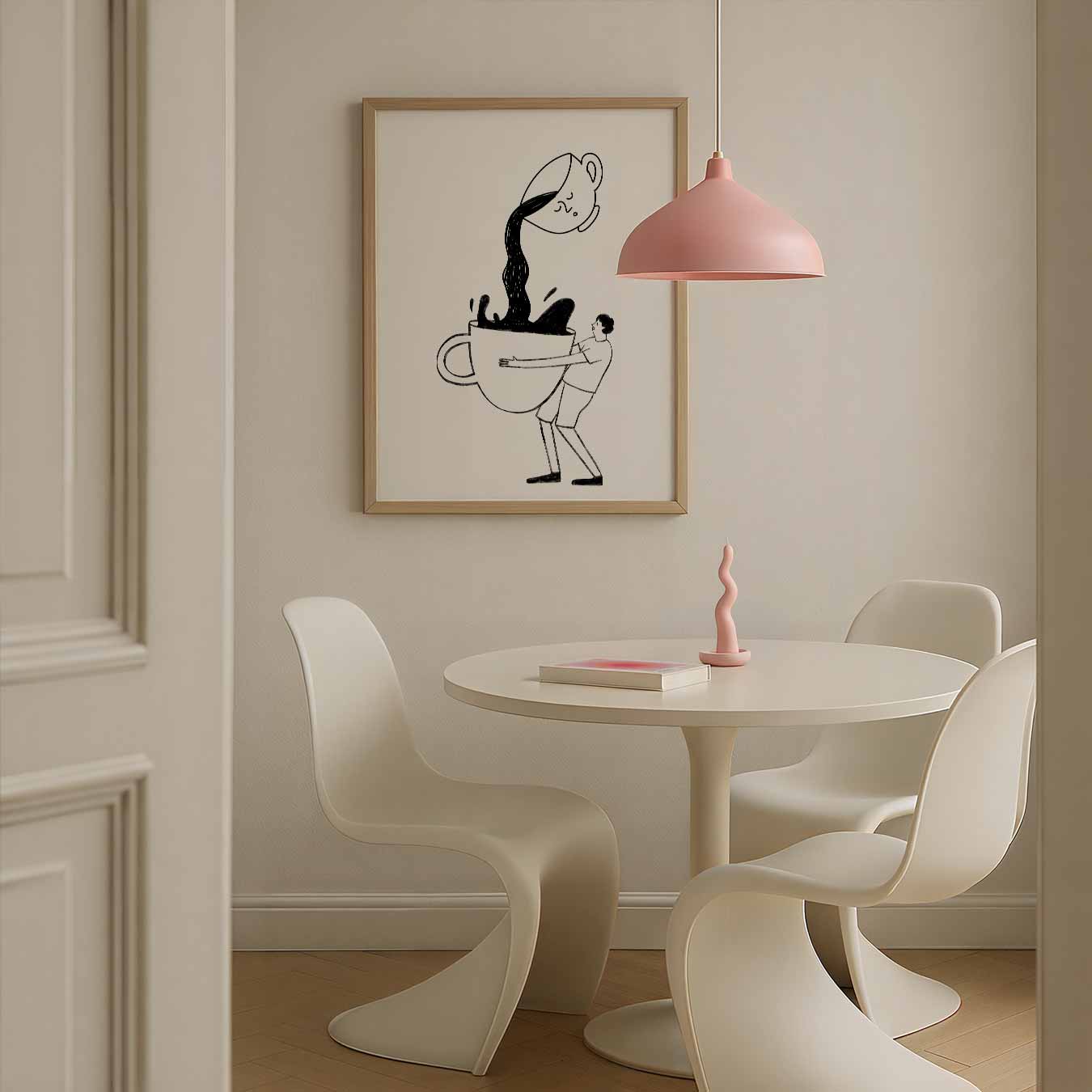 Koffieliefde Illustratie Poster-WallArtistic