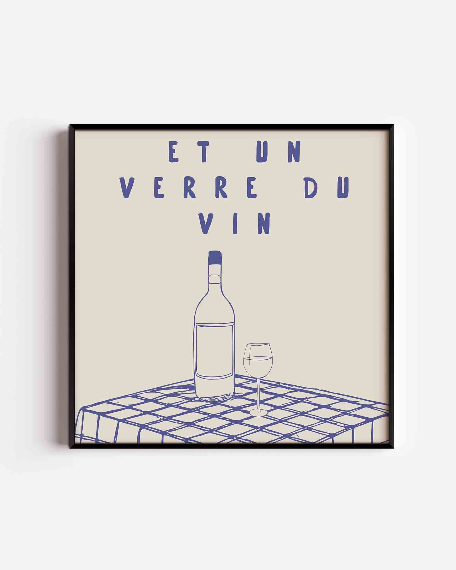 Wijnfles en glas Poster