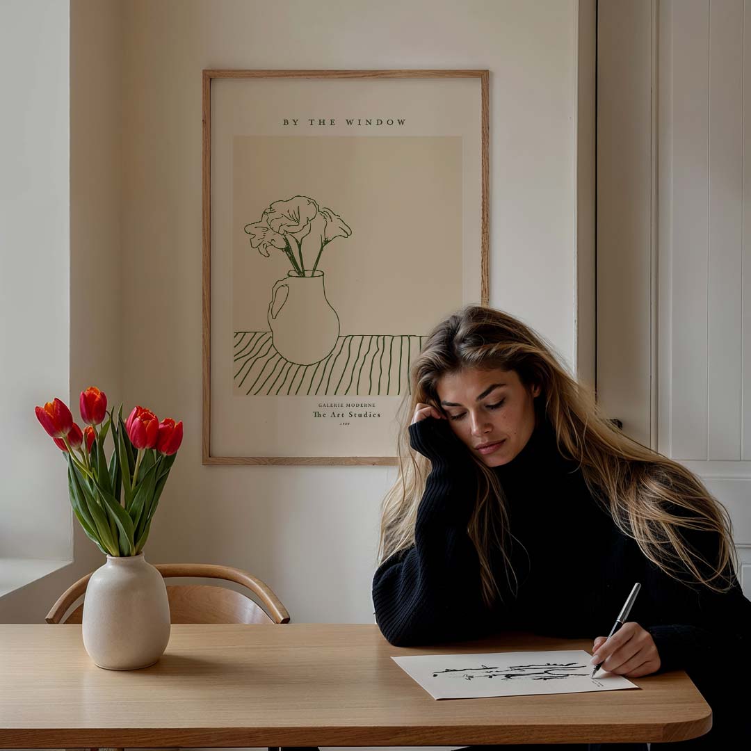 Simpele Elegantie Bloemenposter-WallArtistic