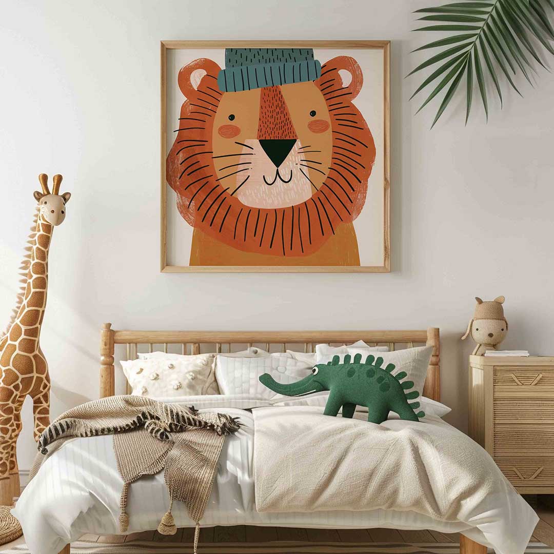 Leeuw met muts Poster