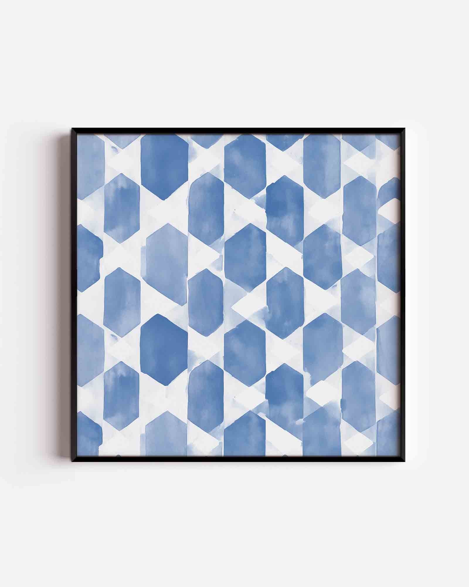 Blauwe geometrische vormen Poster