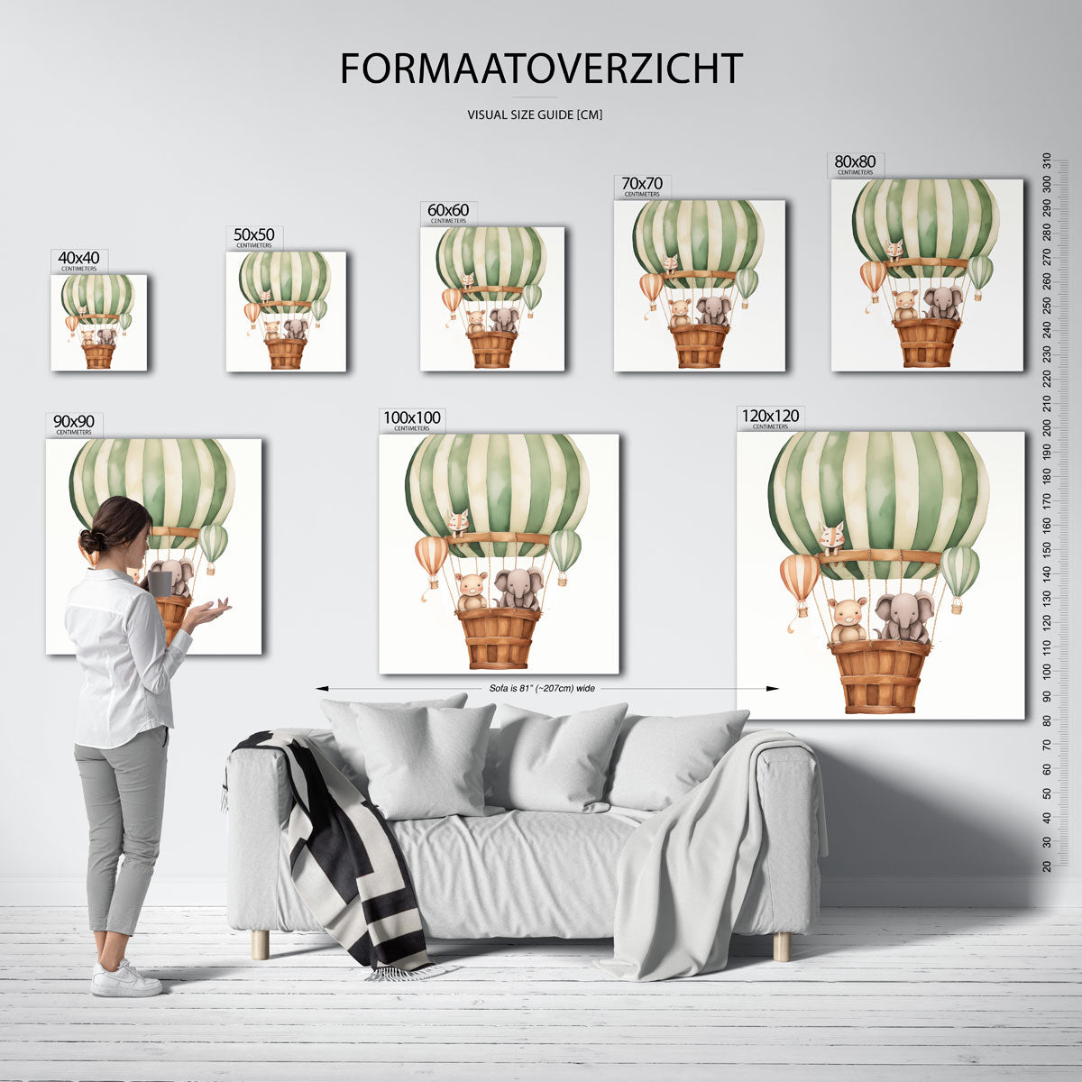 Dieren in luchtballon Poster