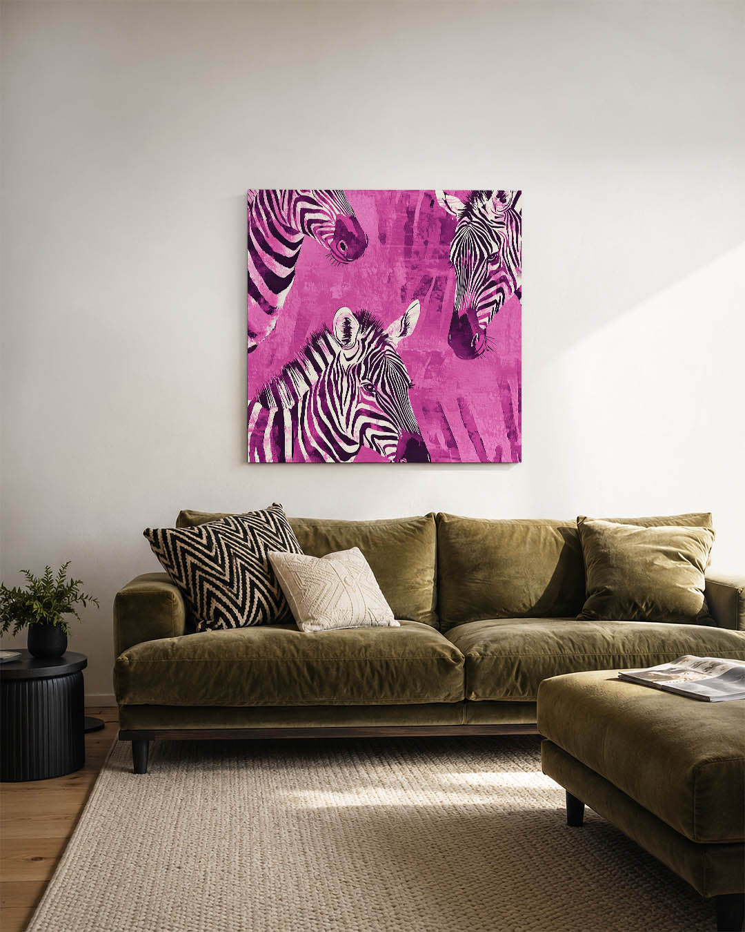 Zebra's in levendige tinten Kunstwerk