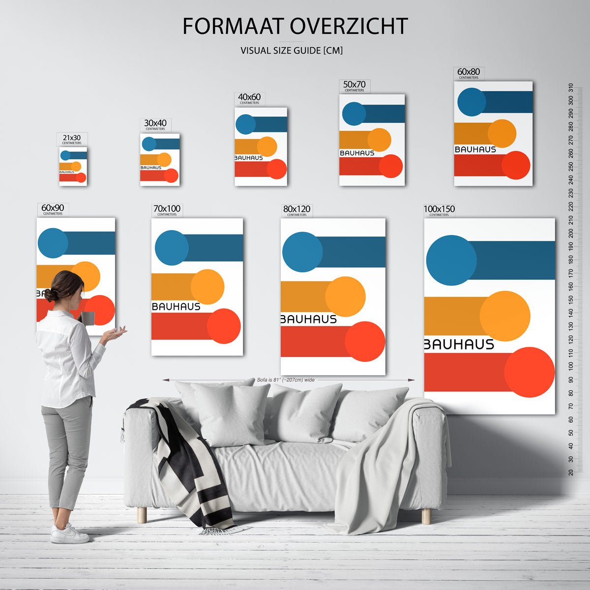 Cirkel en balken Poster