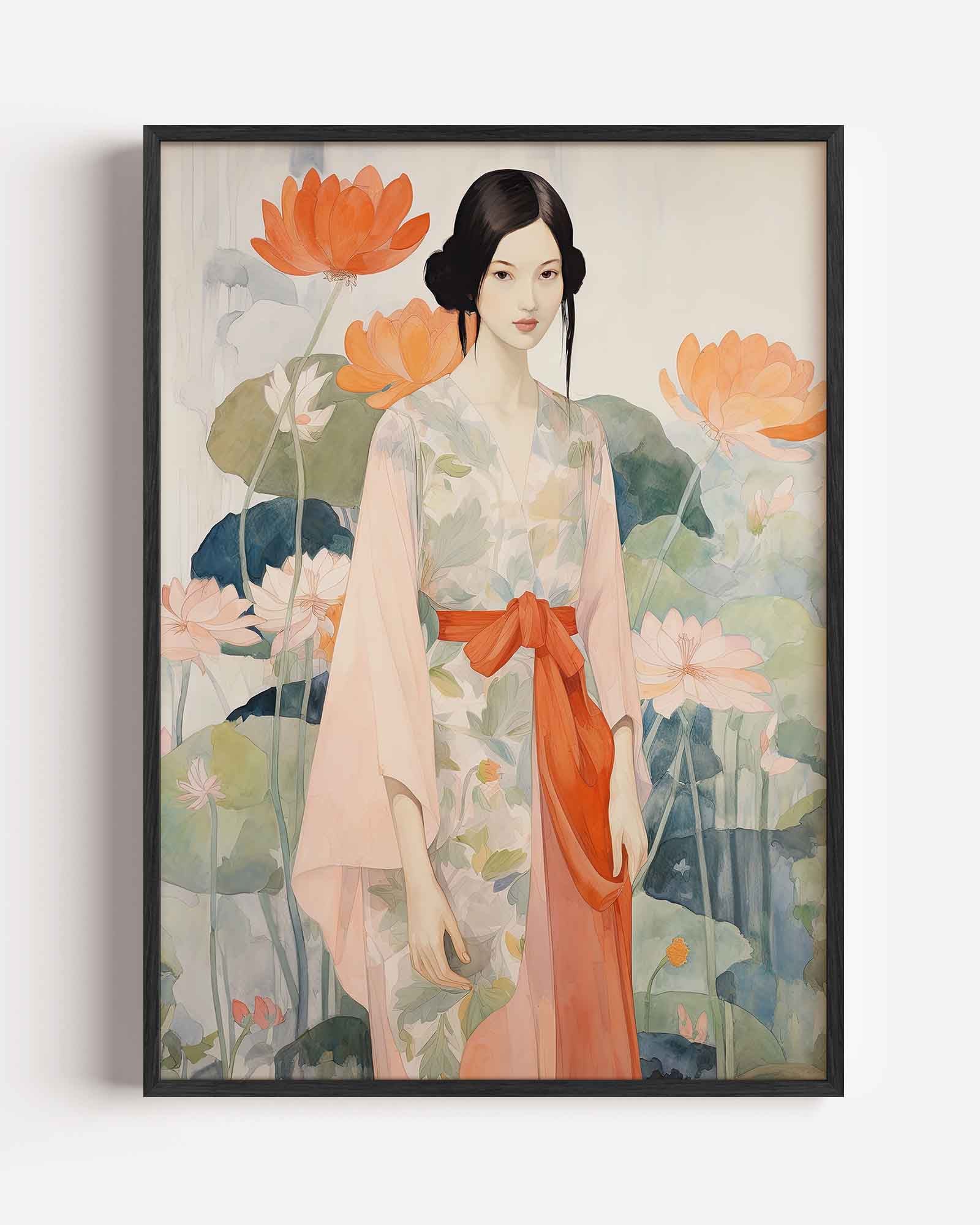 Vrouw met bloemen Poster