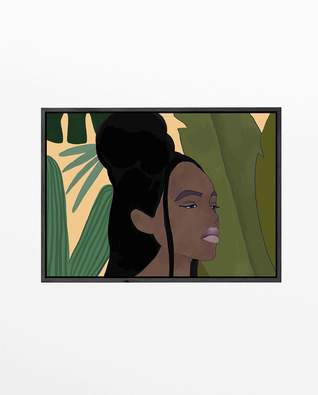 Portret met bladeren Kunstwerk