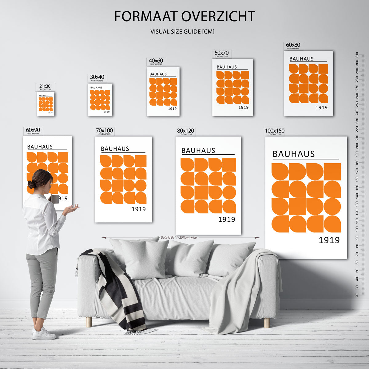 Oranje vormritme Poster