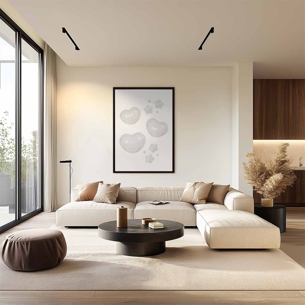 Magische Hartjes en Sterren Kunstwerk-canvas-dibond-plexiglas-wanddecoratie-WallArtistic