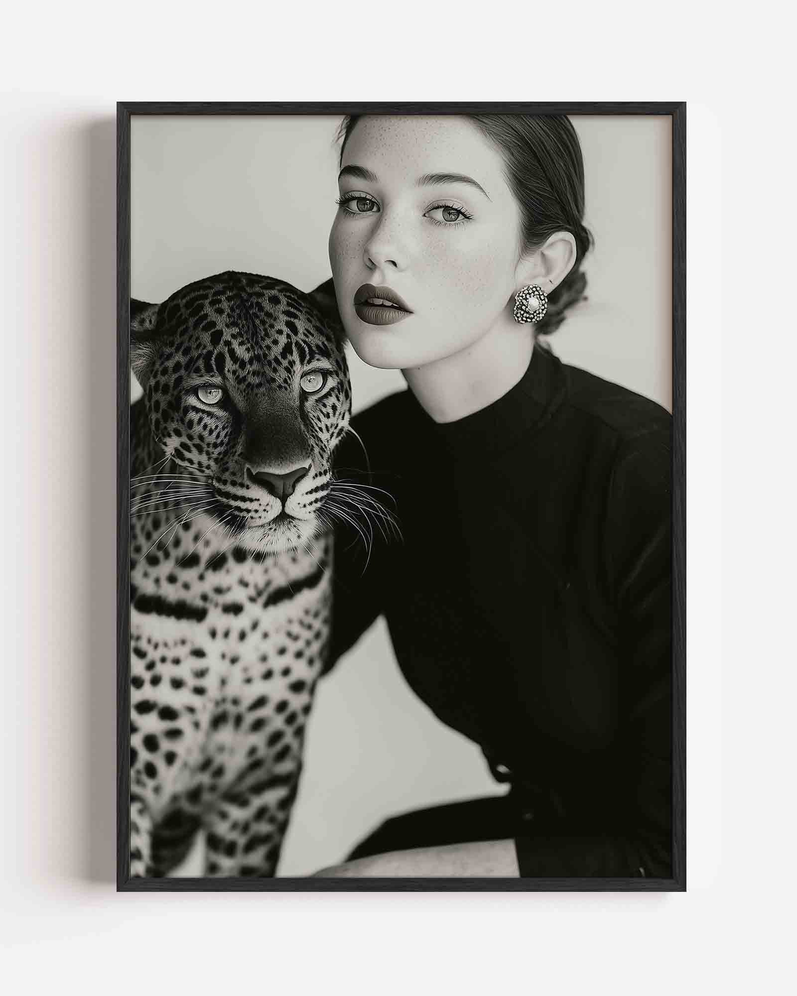 Vrouw met luipaard Poster