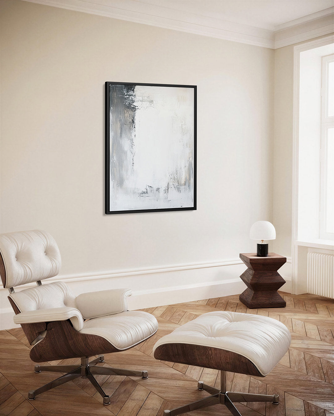 Neutrale kleurencompositie Kunstwerk