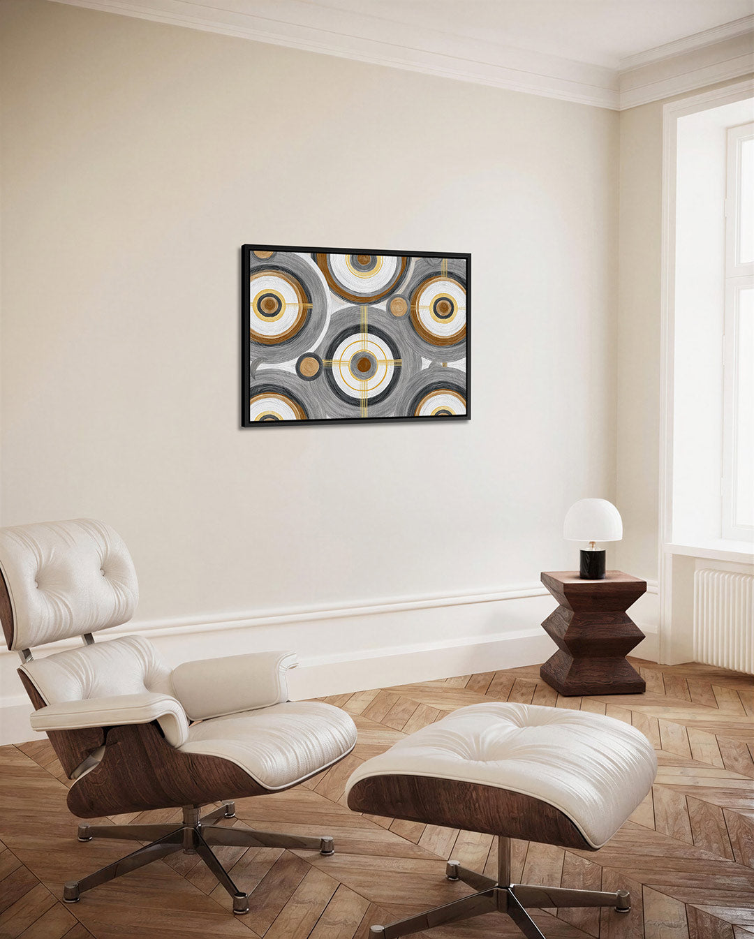 Cirkelpatroon met lijnen Kunstwerk