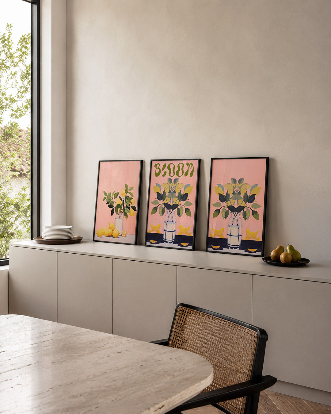 Citroen en bladeren Posterset