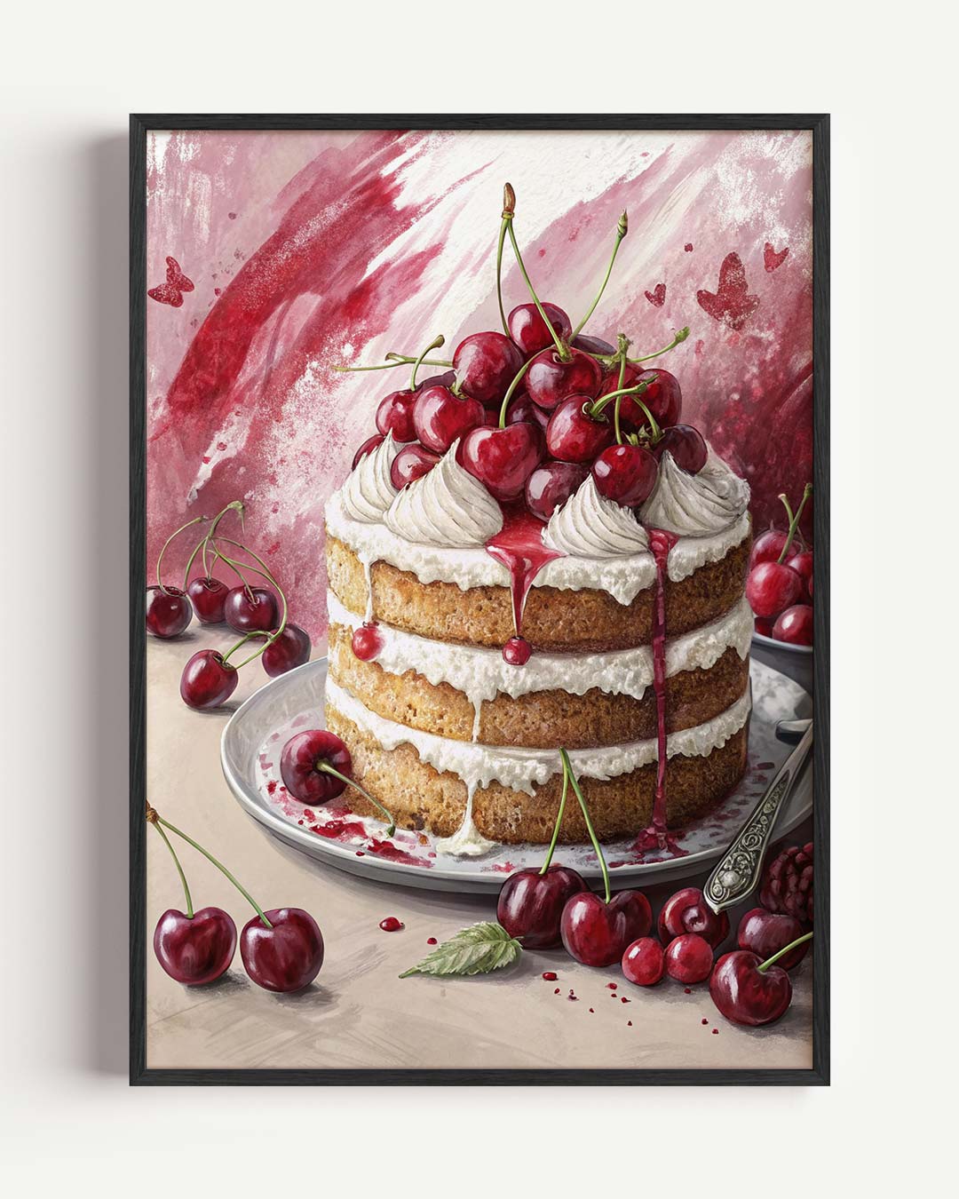 Verrukkelijke Kersen Taart Poster-WallArtistic