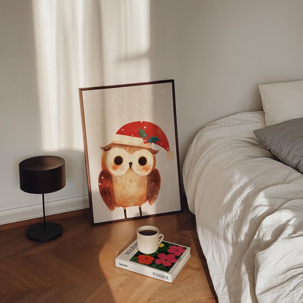 Kerst Uilen Poster-WallArtistic
