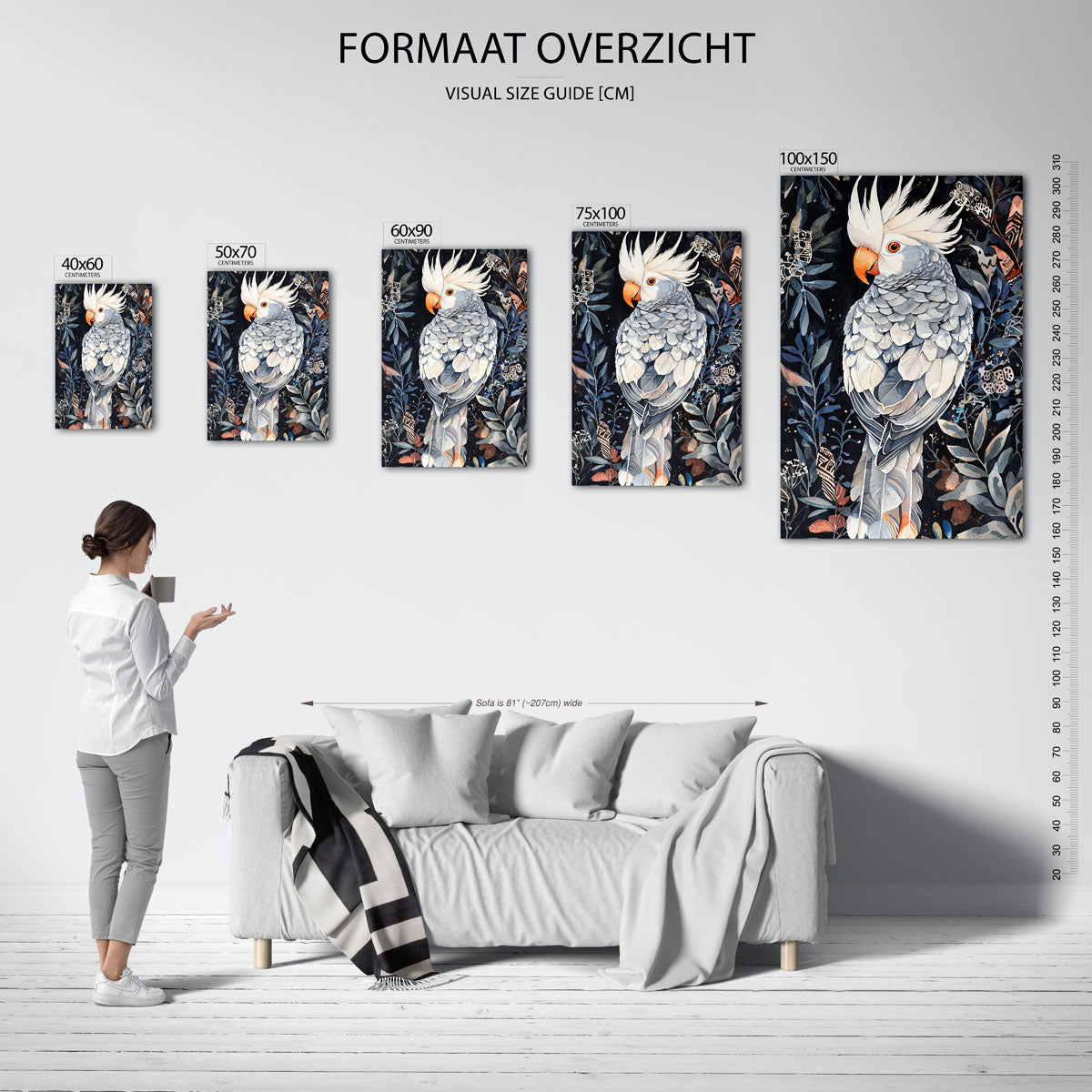 Vogels en bladeren Kunstwerk