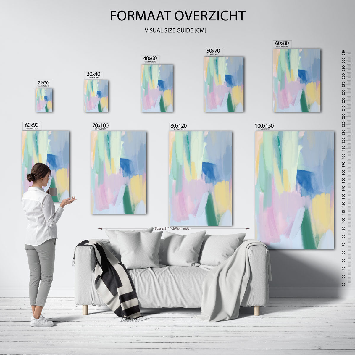 Abstracte pastelkleuren Poster