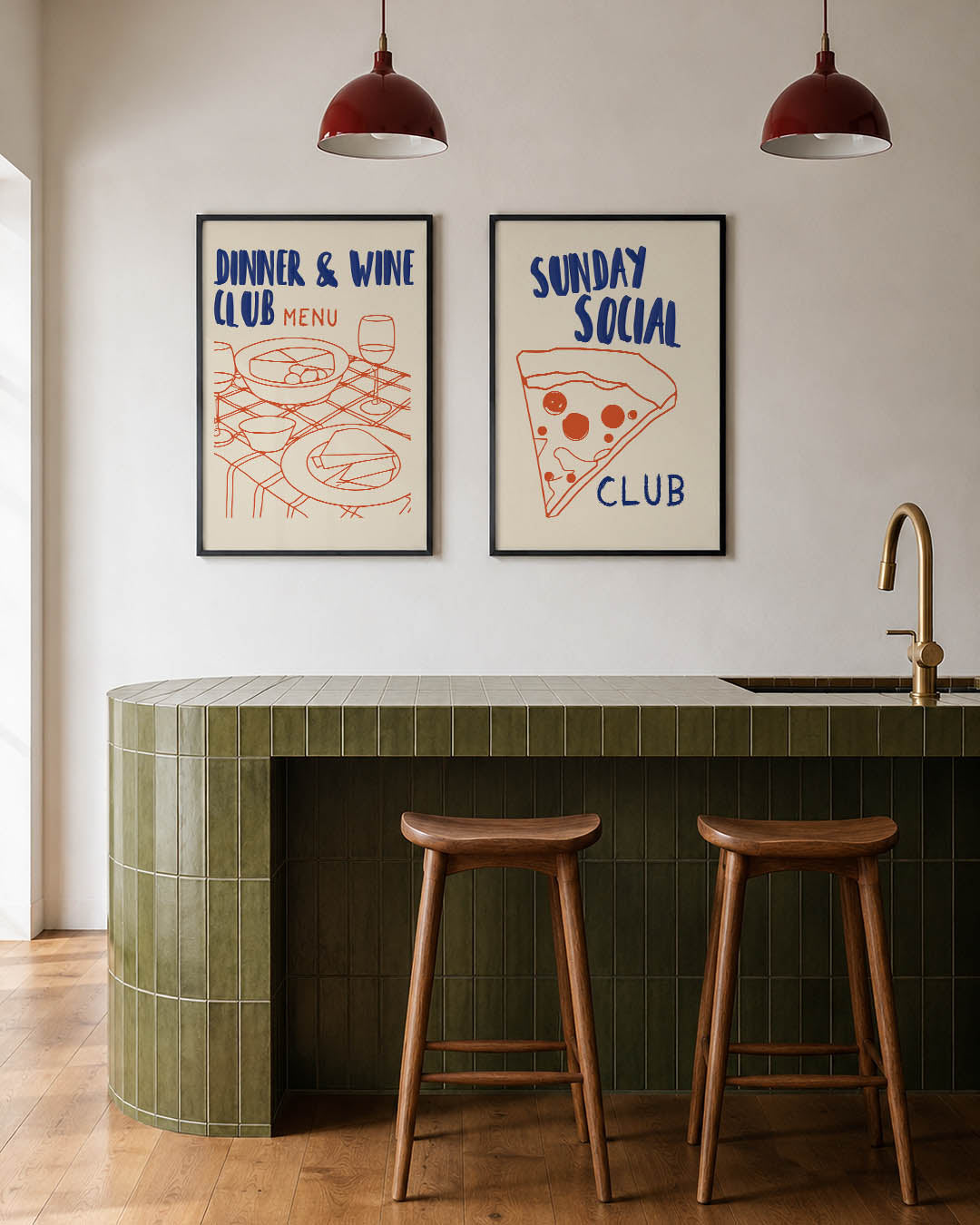 Eettafel illustratie Posterset