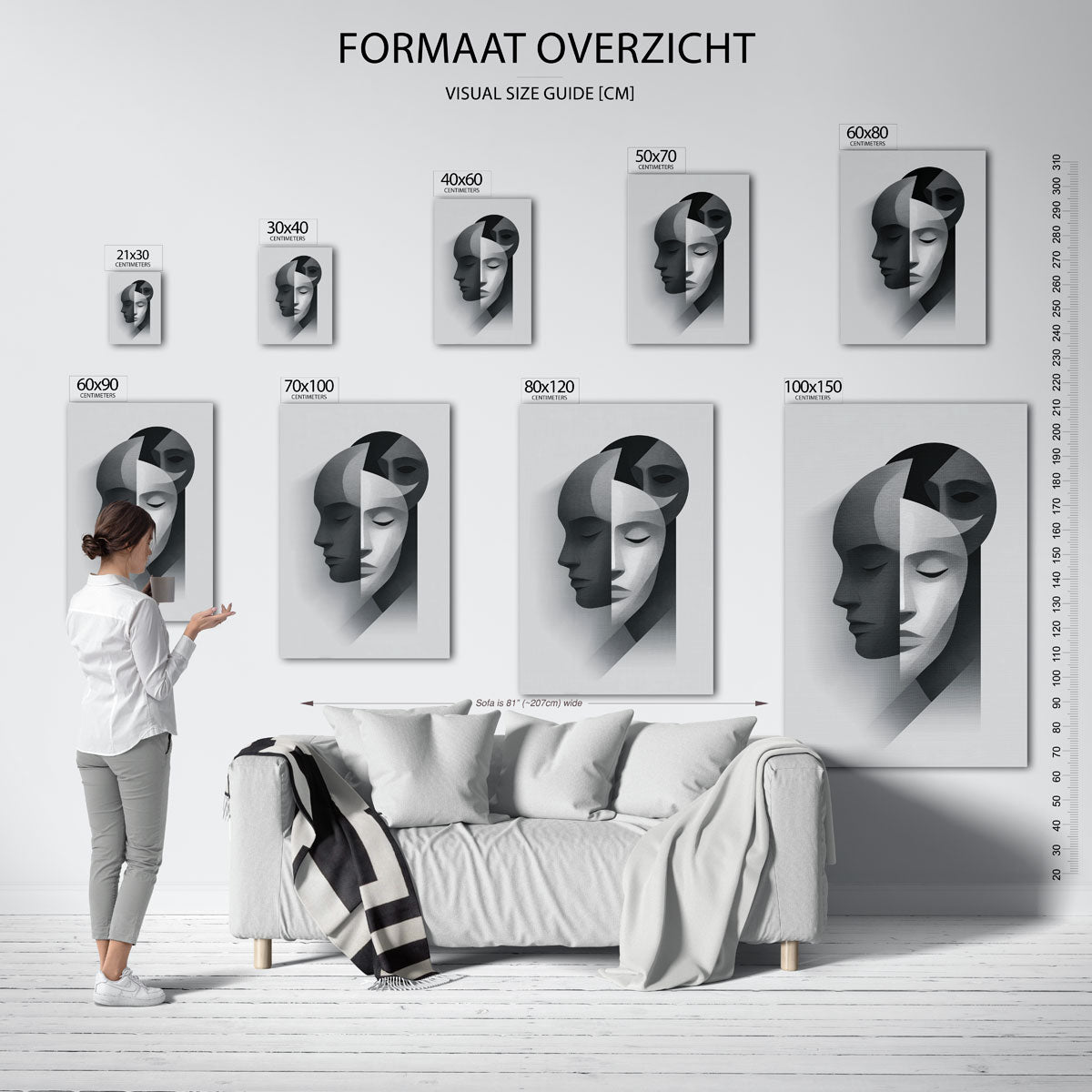 Geometrische gezichten Poster