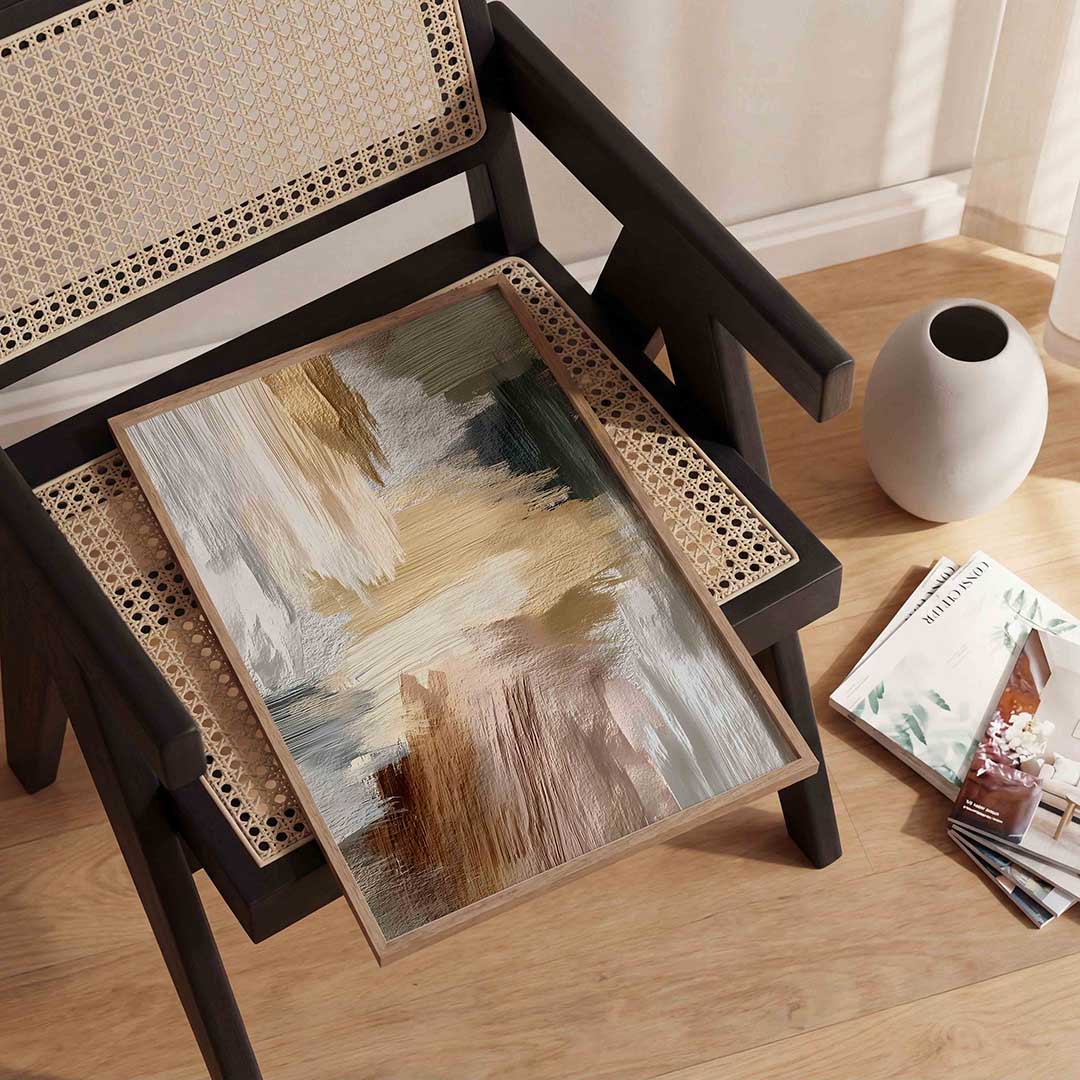 Abstracte penseelstreken Poster