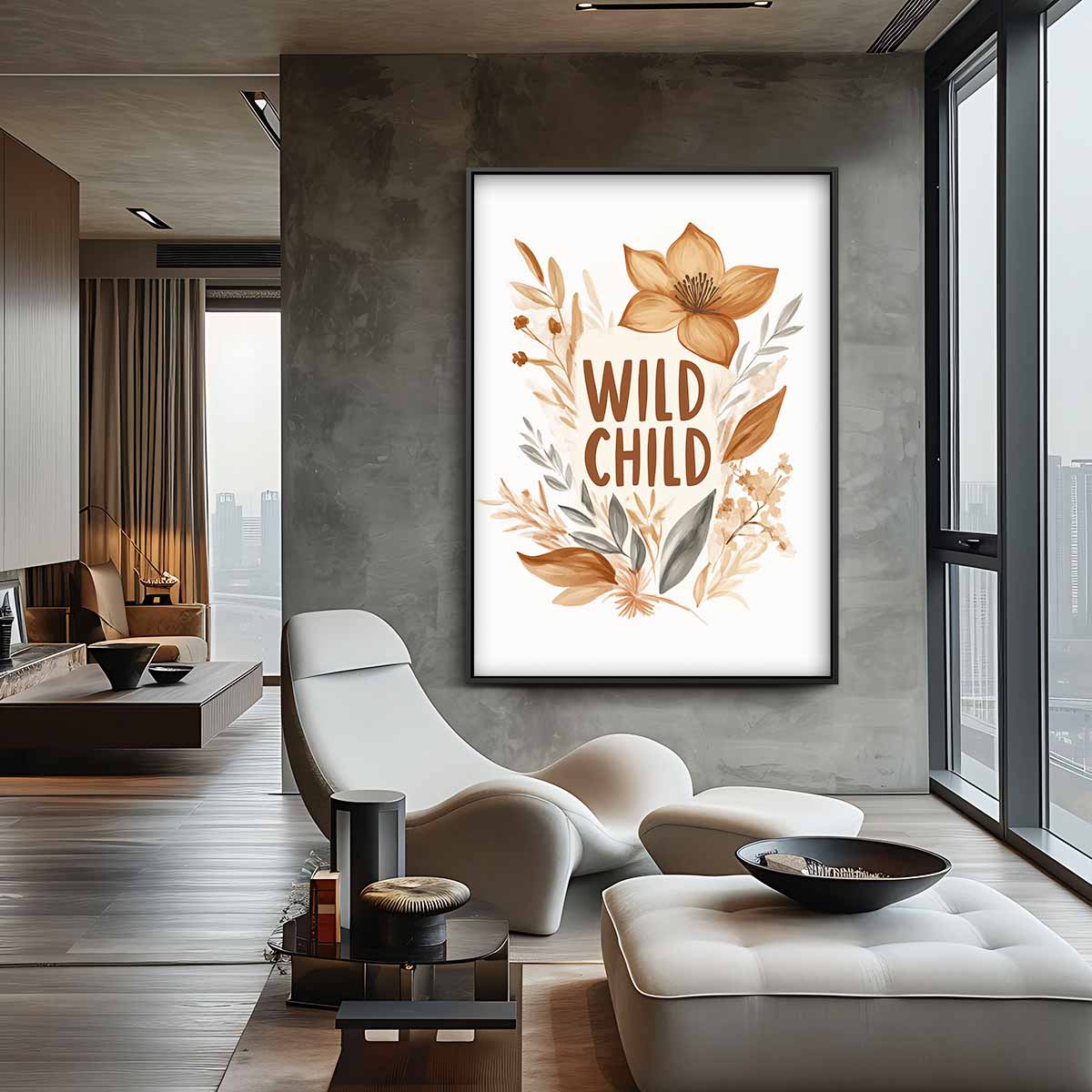 Wild Child Bloemenprint Kunstwerk-canvas-dibond-plexiglas-wanddecoratie-WallArtistic
