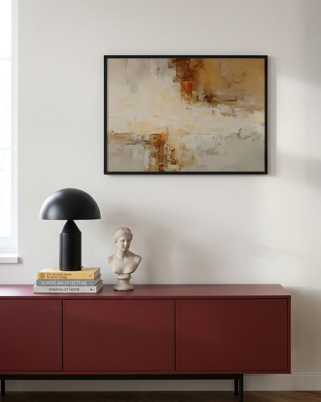 Abstracte beige en bruine Poster
