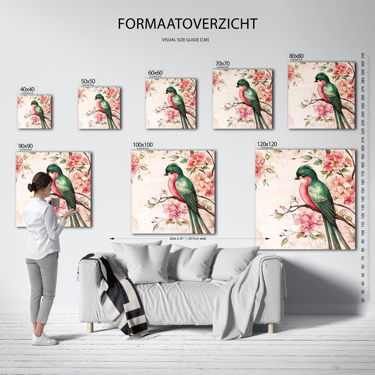 Vogel en bloemen Poster