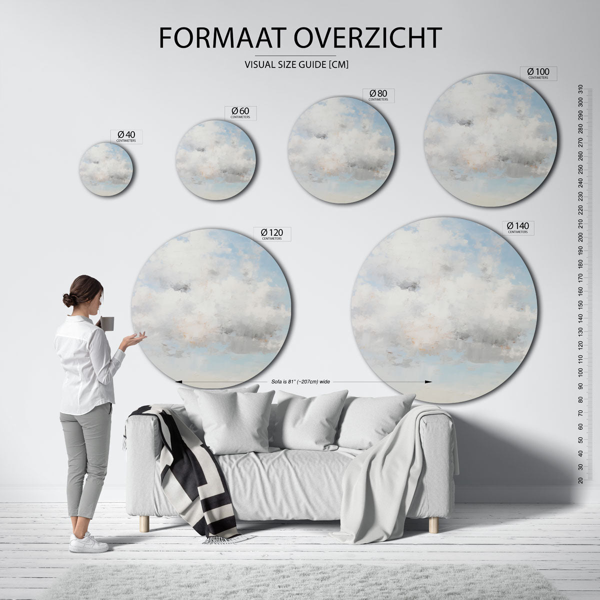 Lucht en wolken Muurcirkel