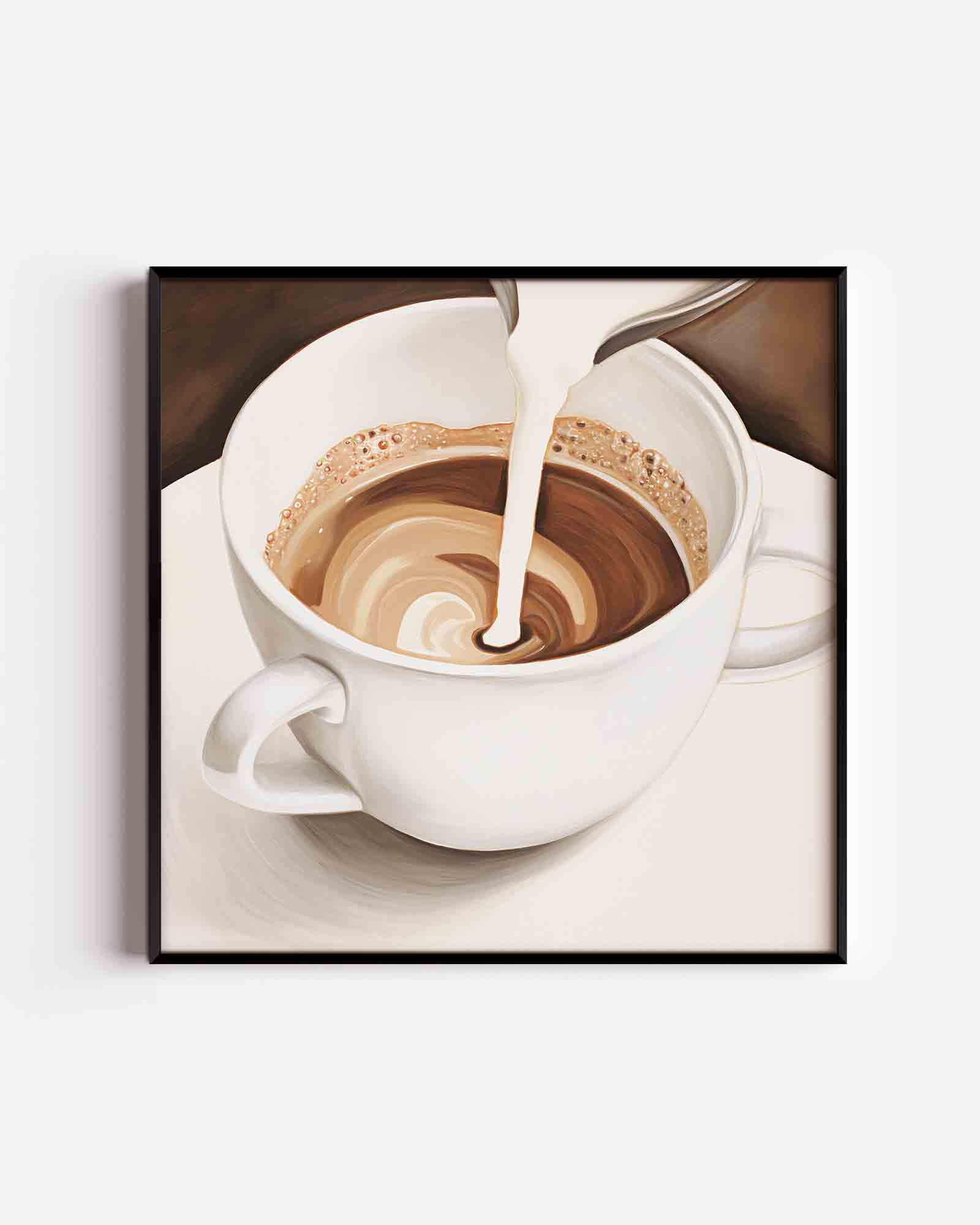 Koffiekop met melk Poster