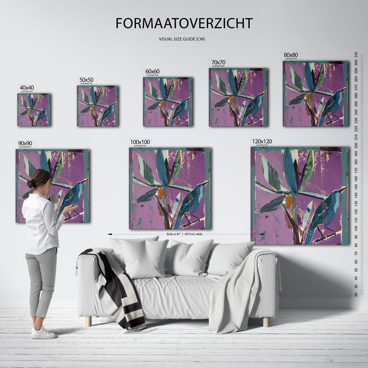 Vogel en bladeren Poster