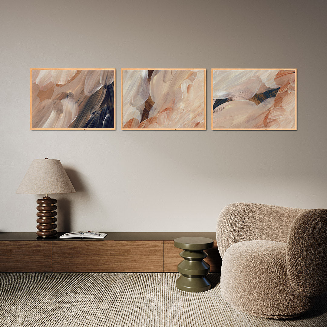 Zachte borstelstreken Posterset