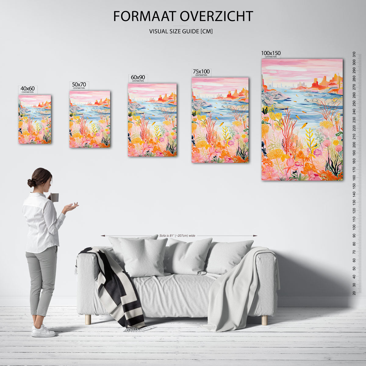 Kleurrijke natuurlandschap Kunstwerk