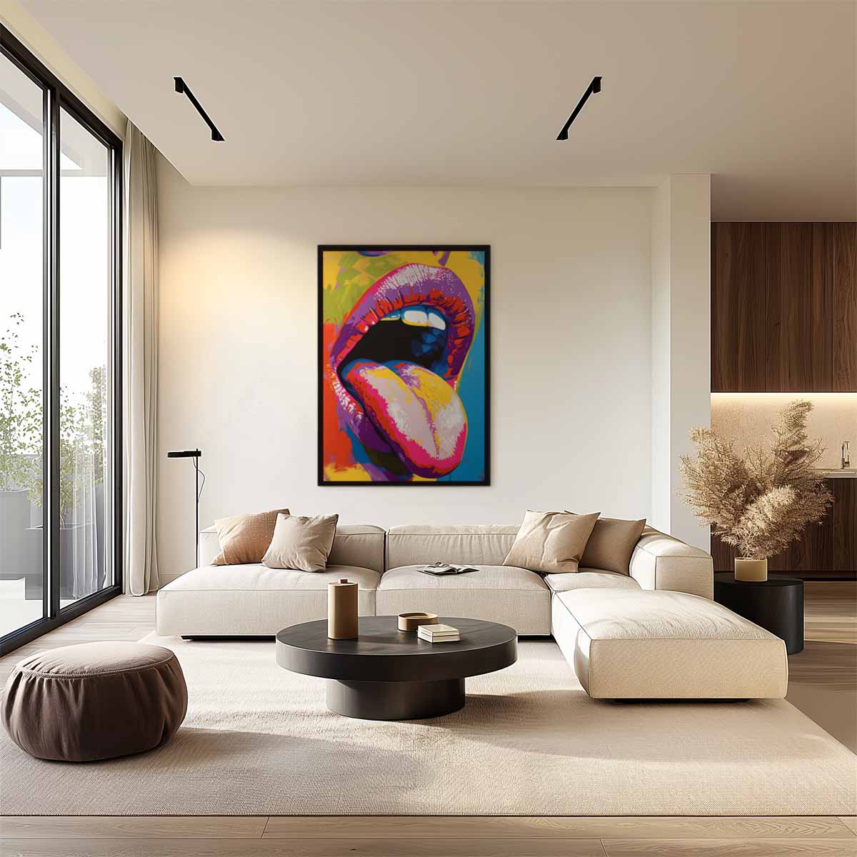 Kleurrijke Mond Kunstwerk-canvas-dibond-plexiglas-wanddecoratie-WallArtistic