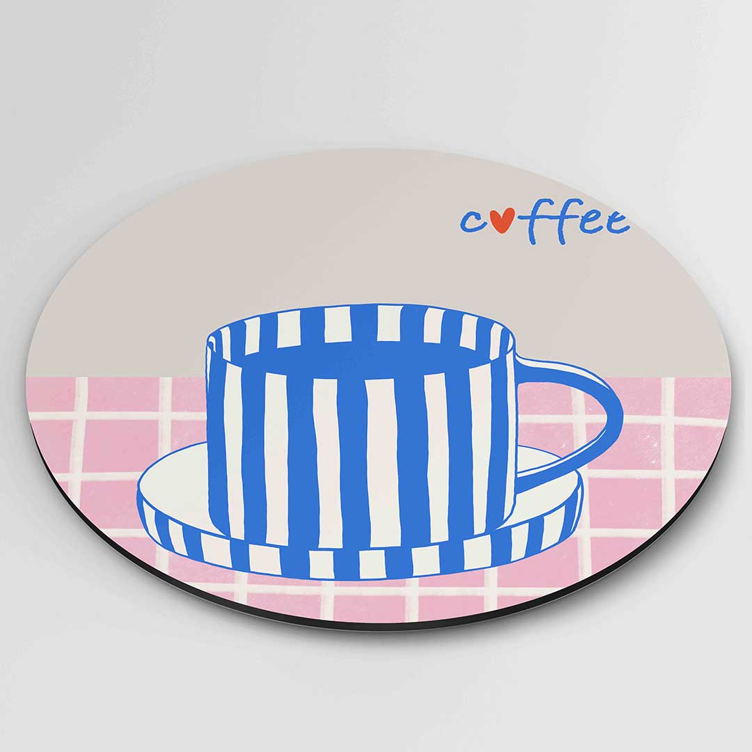 Gestreepte koffiekop Muurcirkel
