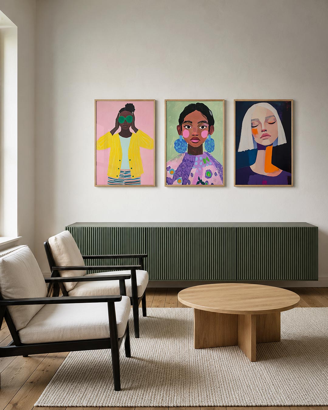 Kleurrijke portretuitstraling Posterset
