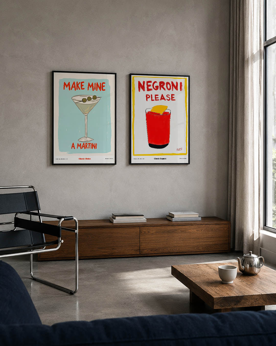 Cocktail illustratie Posterset