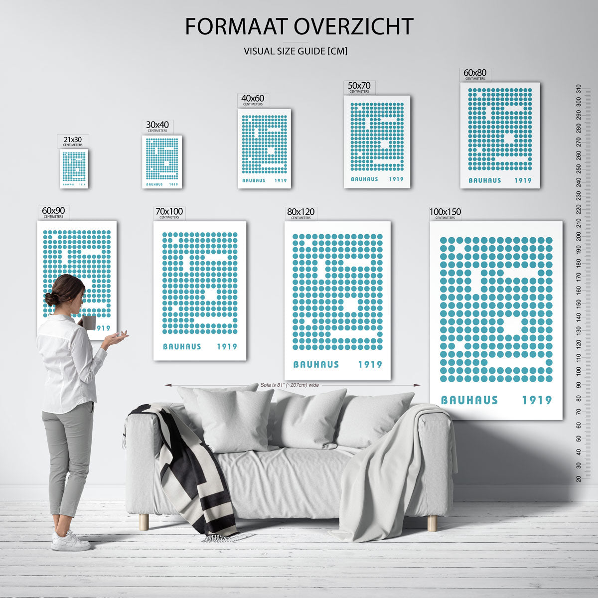 Cirkelpatroon blauw Poster