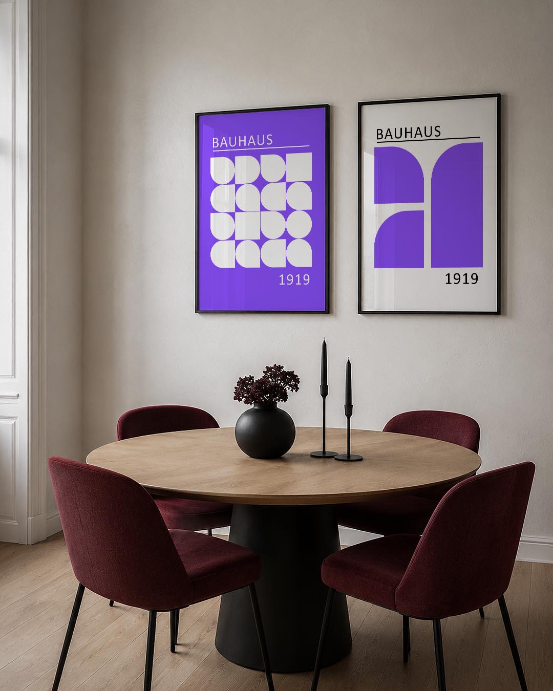 Vormenspel in paars Posterset