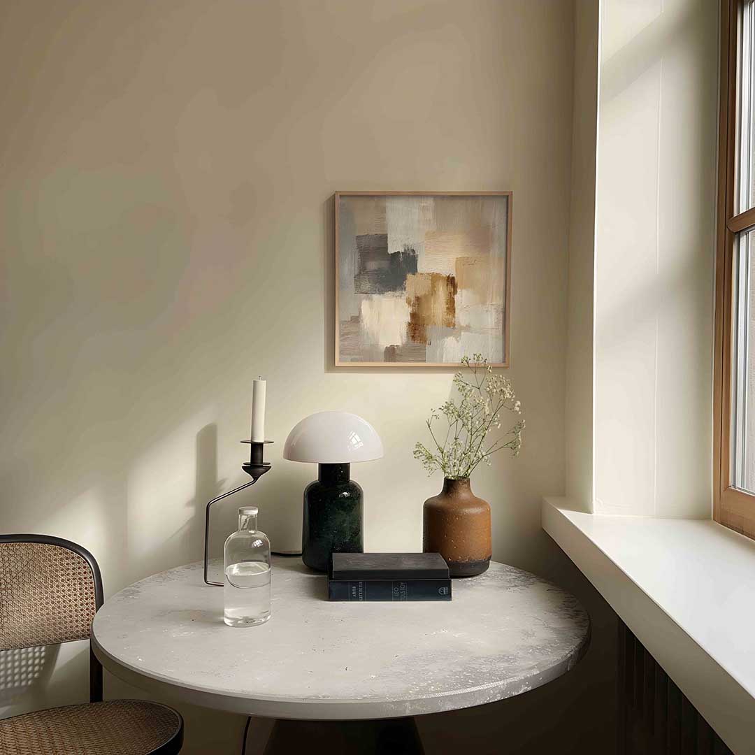 Abstracte beige en grijze vlakken Poster